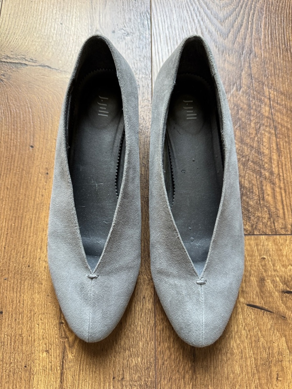 Women's Suede Pointed-Toe Flats - Grey J.Jill size 8.5